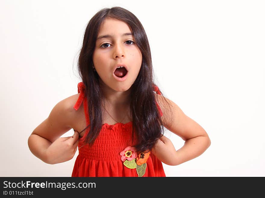 Young Girl In Red Dress