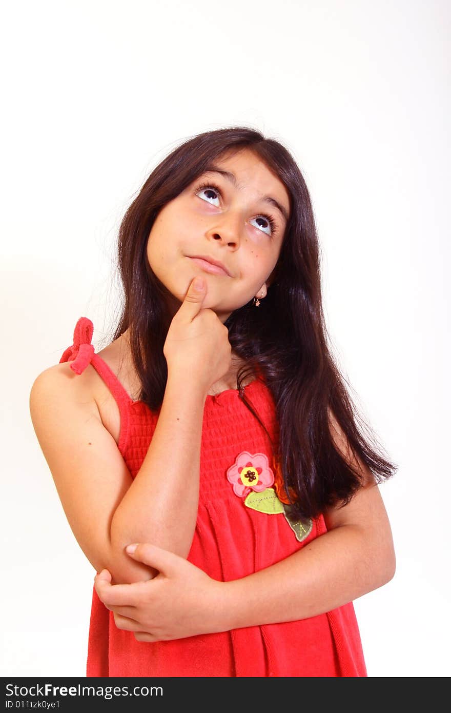 8 year old girl in red dress. 8 year old girl in red dress