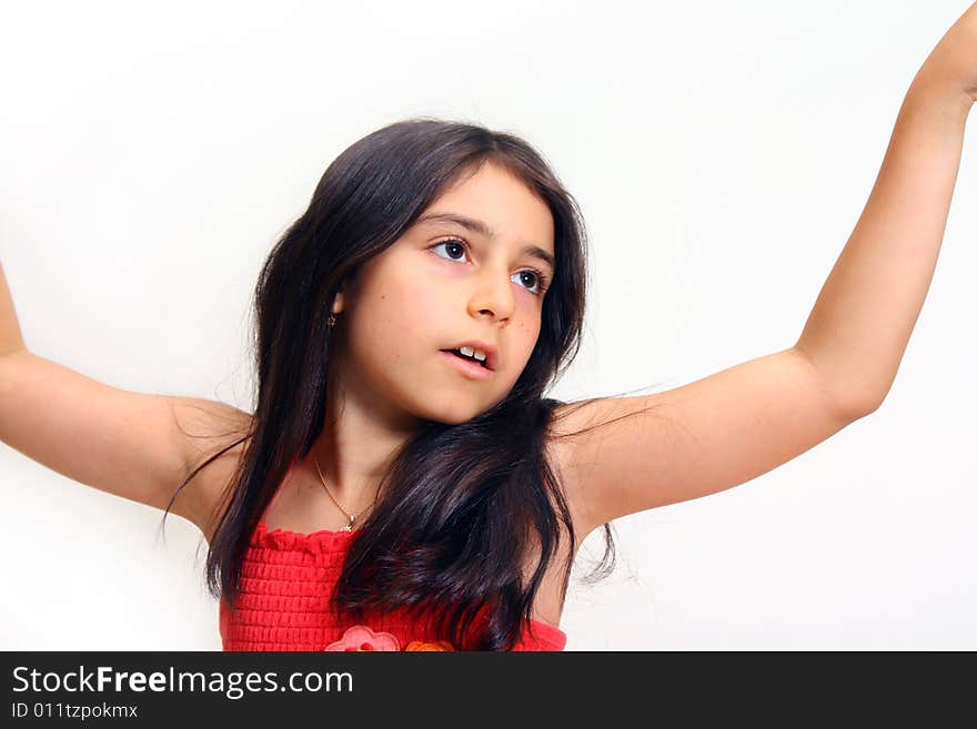 Young Girl In Red Dress