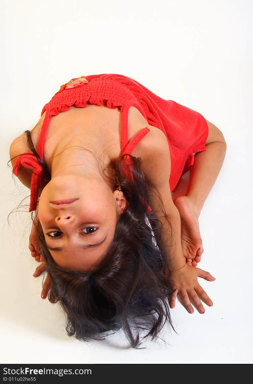 Young Girl In Red Dress