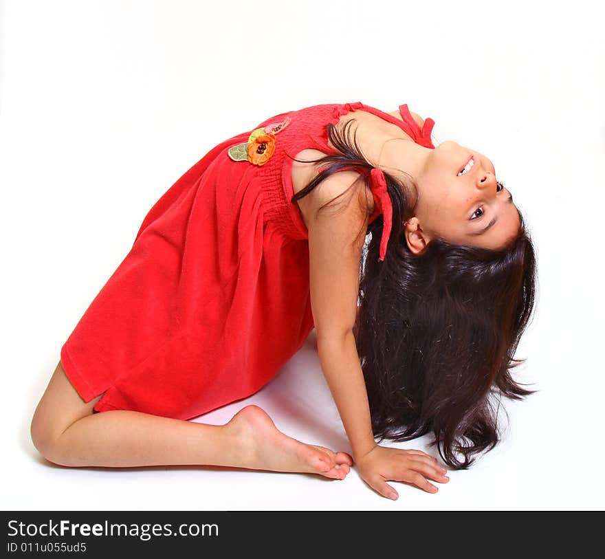 8 year old girl in red dress. 8 year old girl in red dress