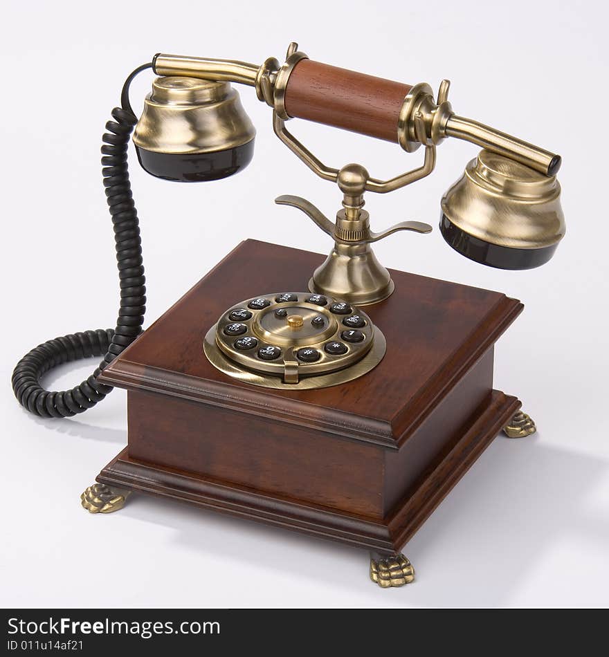 Classical phone on a white background. Classical phone on a white background