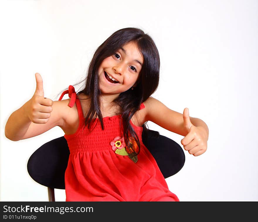 Young Girl In Red Dress