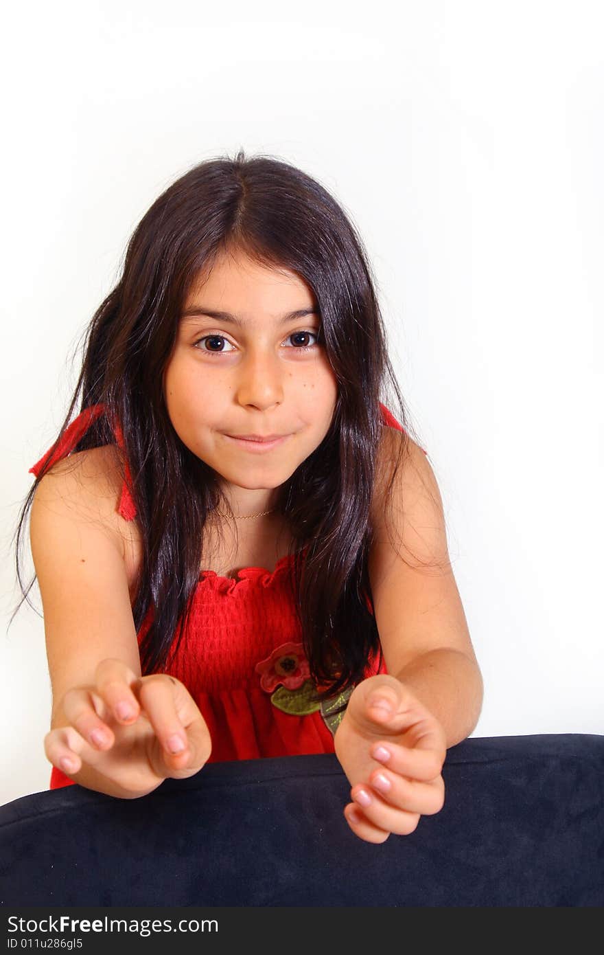 Young Girl In Red Dress