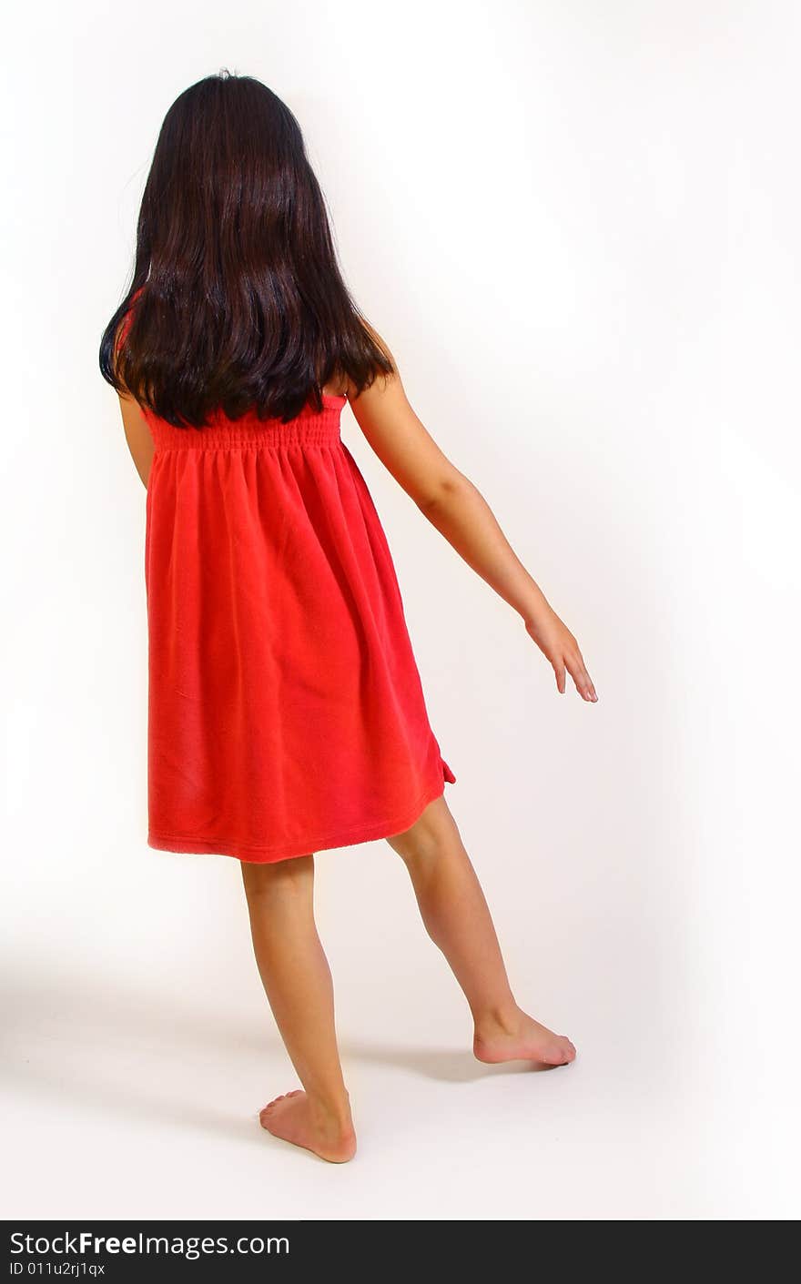 Young Girl In Red Dress