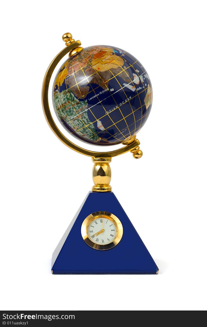 Globe with clock