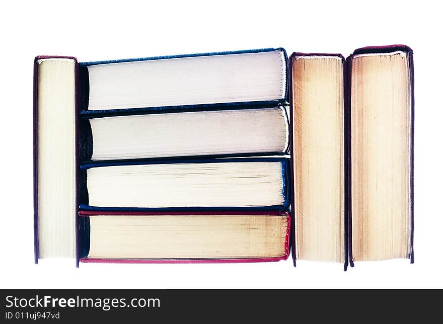 Books isolated on white background.