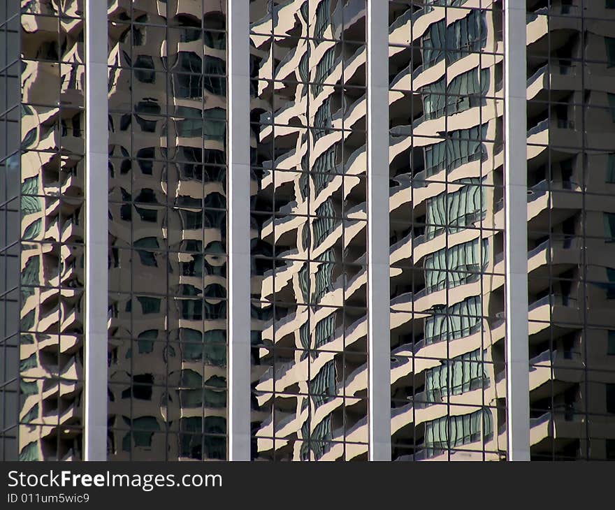 Building reflections looking very wavy, Toronto, Ontario, Canada. Building reflections looking very wavy, Toronto, Ontario, Canada.