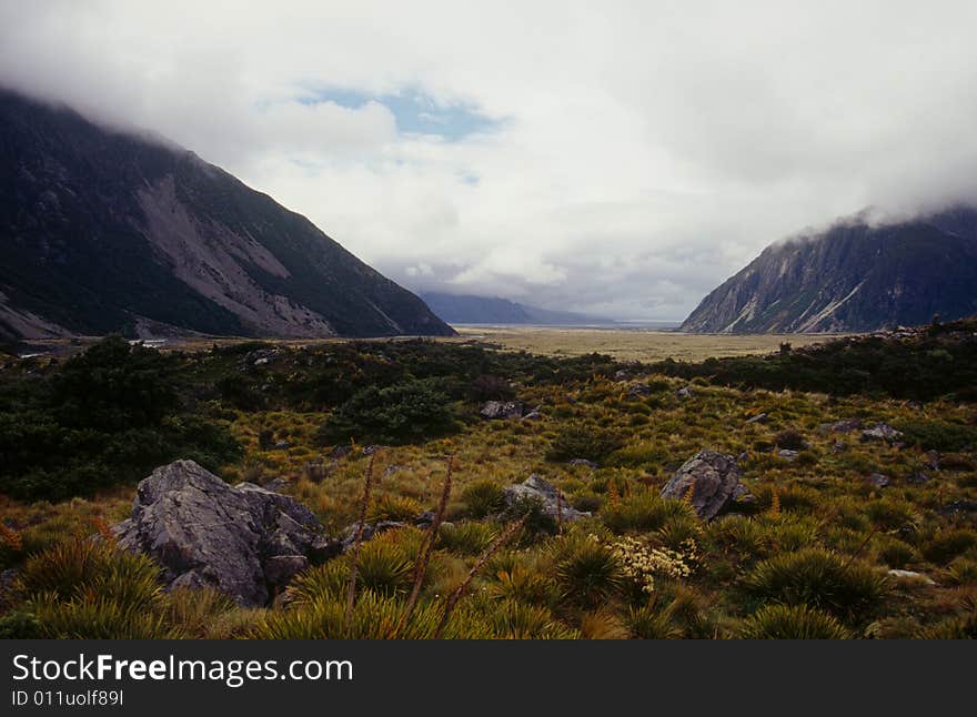 Hooker Valley in New Zealand