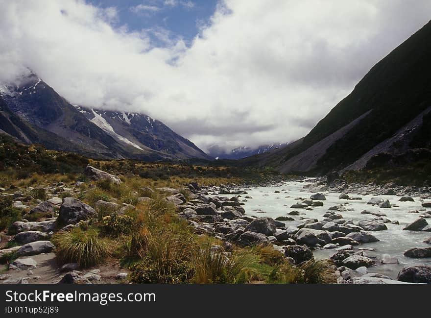 Hooker Valley In New Zealand