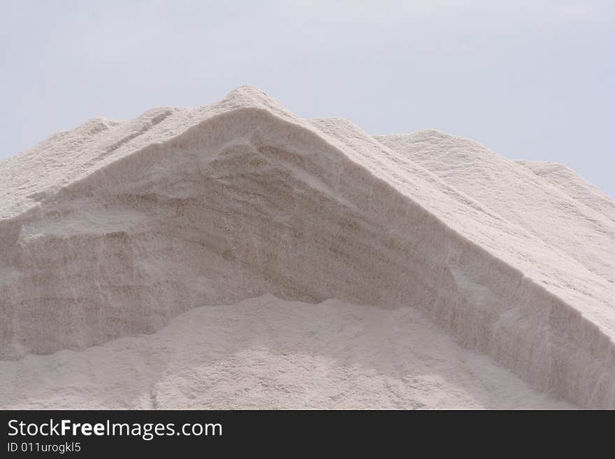 A hill of sea salt harvested from bay