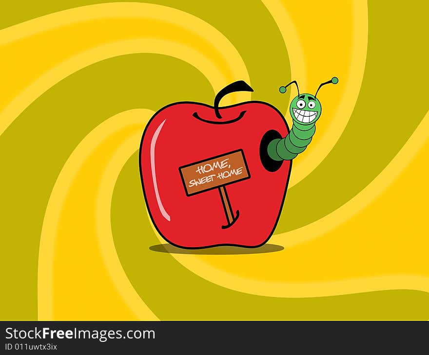 Worm apple background