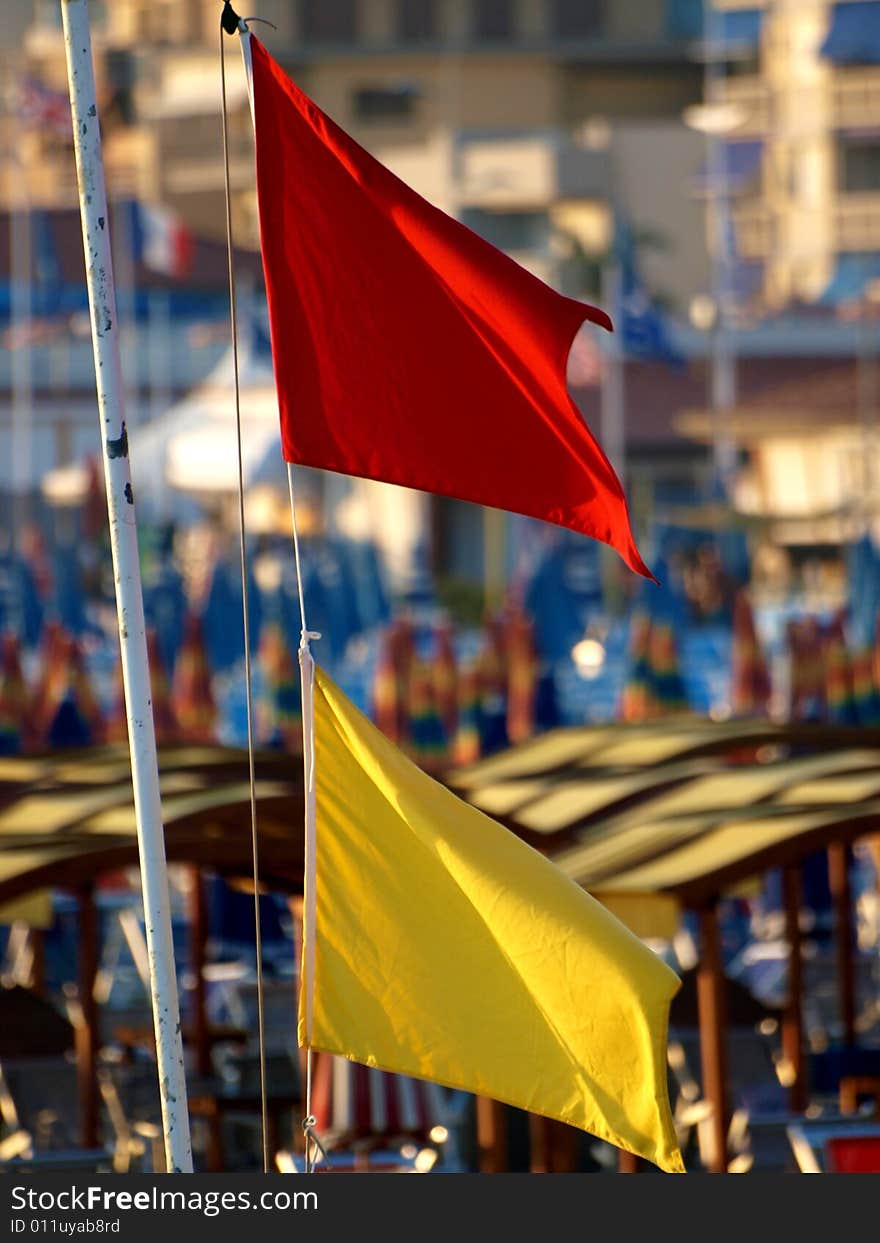 Image of flags on the beach