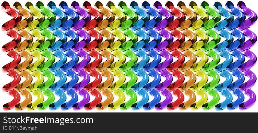 Rainbow glass spiraled full pattern