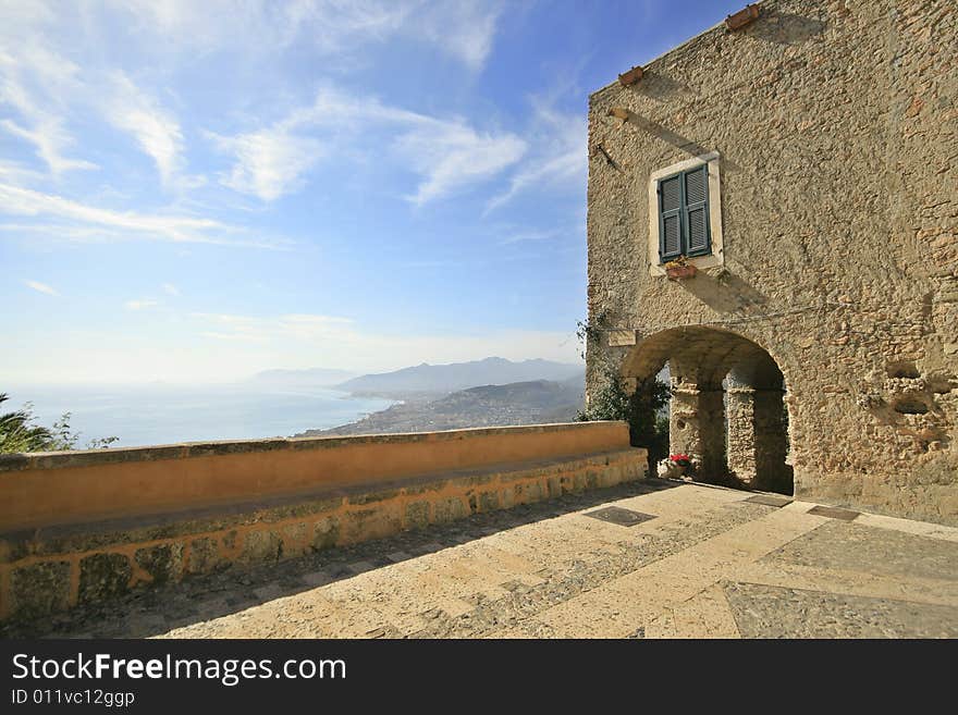 House on the hills near the Ligurian sea. House on the hills near the Ligurian sea