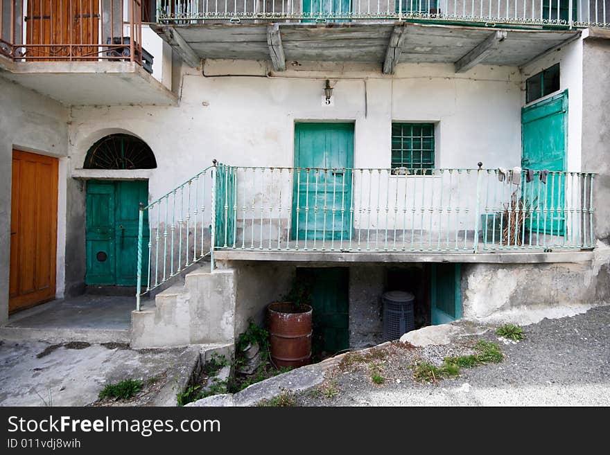 An old corner of an italian building. An old corner of an italian building