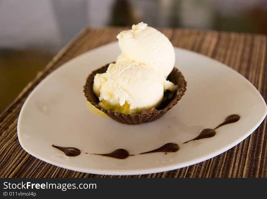 Ice Cream In Chocolate Cup