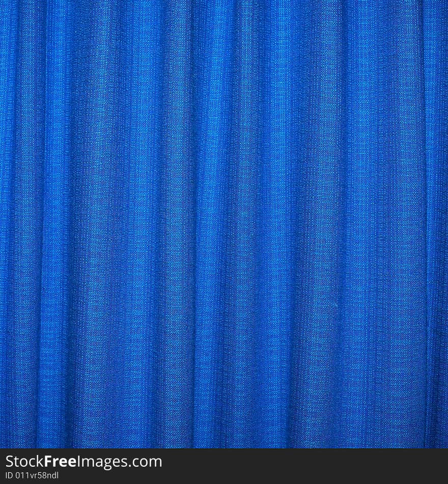 Close view of a blue curtain