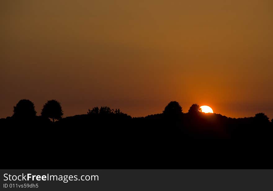 An evening in summer with nice sunset