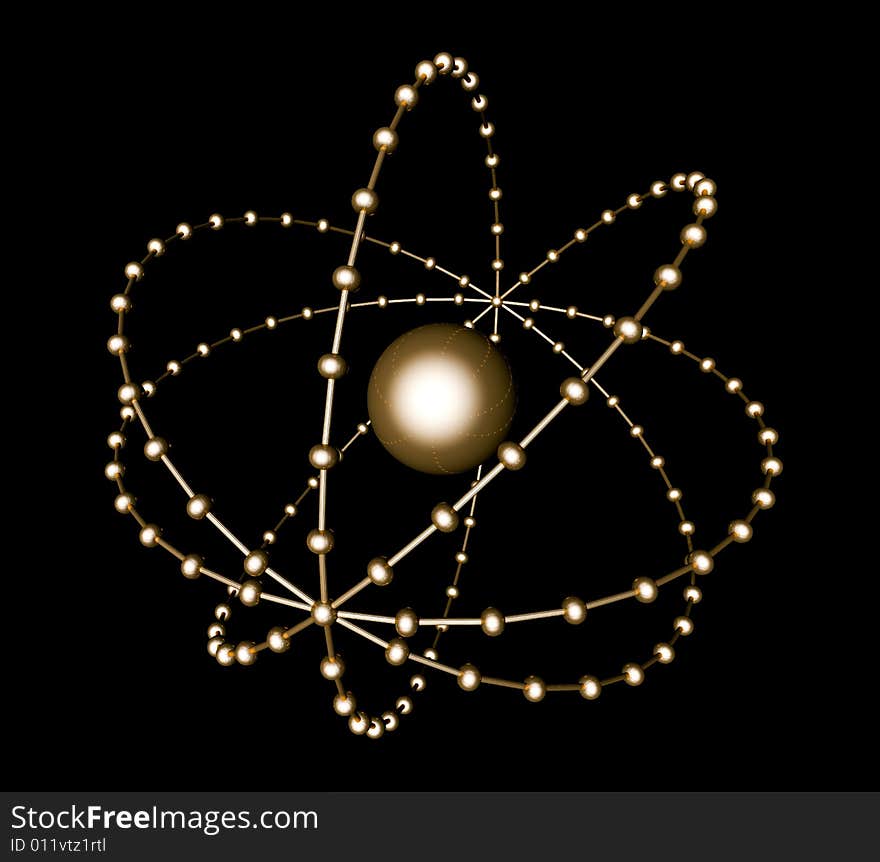 A molecule with ways of the atoms. A molecule with ways of the atoms