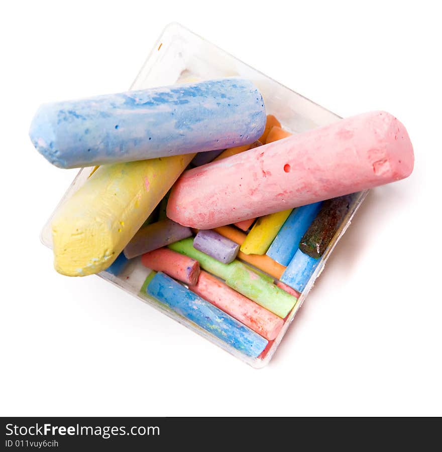 Colorful pastels in box