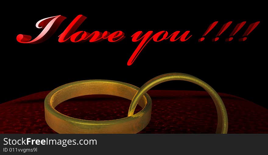 3D illustration of some wedding rings. 3D illustration of some wedding rings