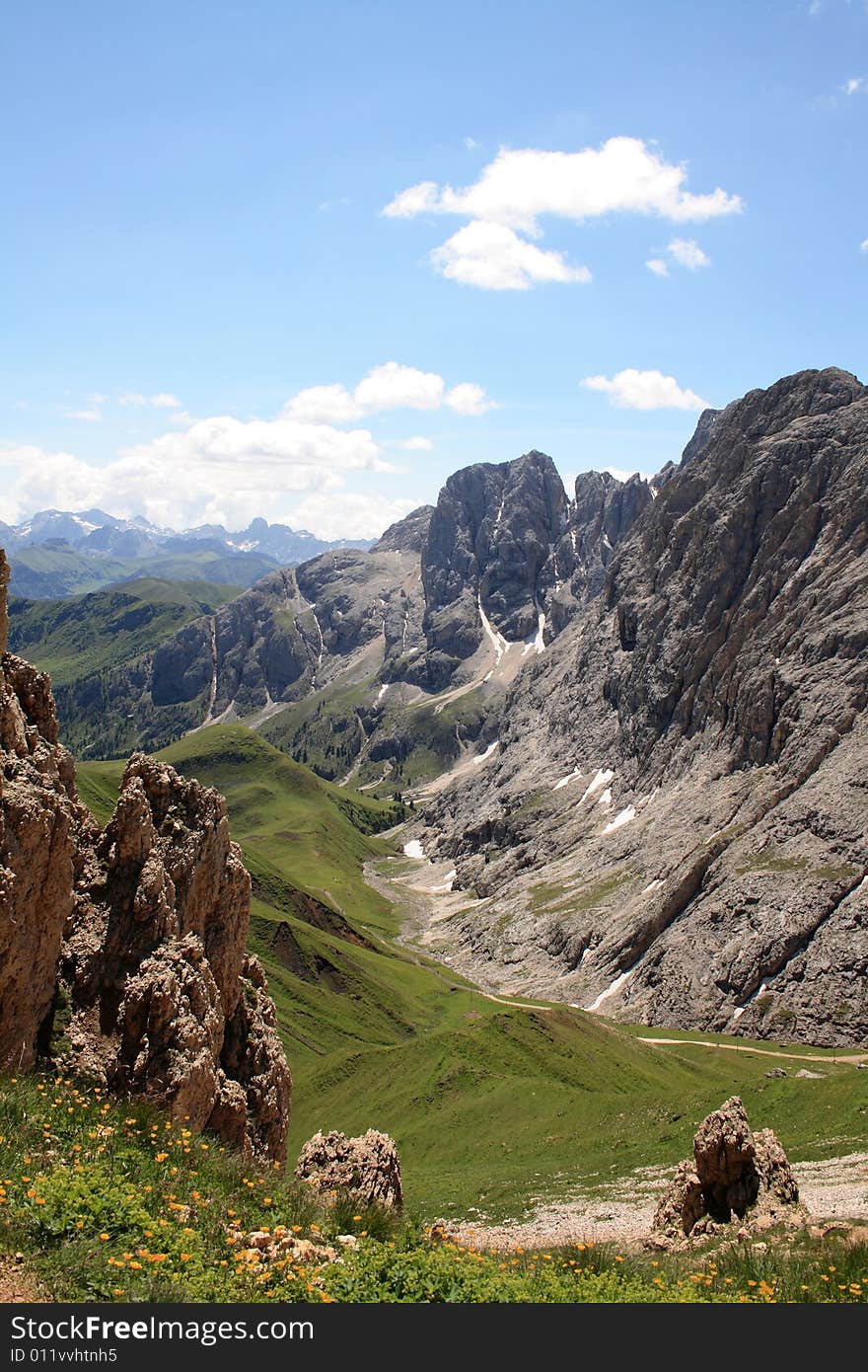 Mountain valley in the Dolomites