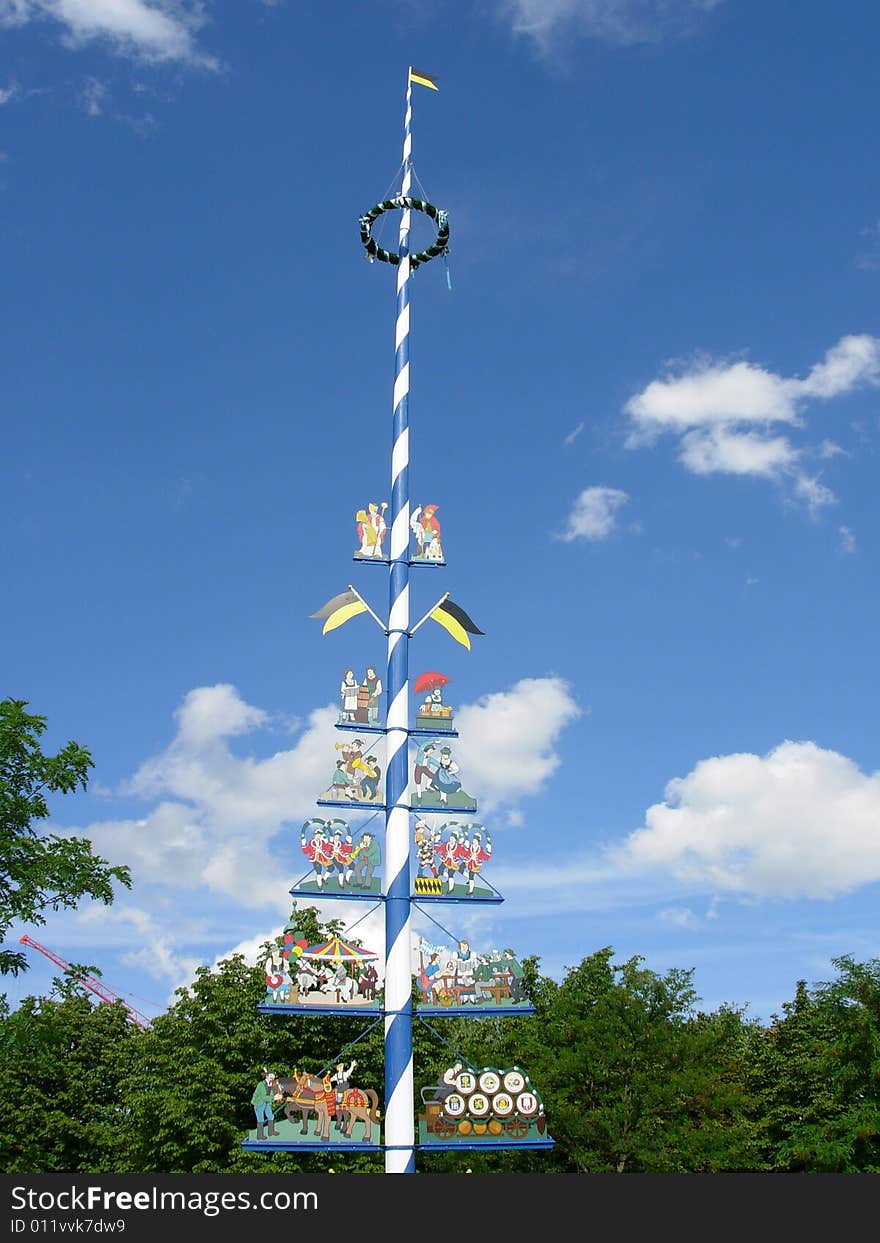 Column on viktualienmarkt in Munich. Column on viktualienmarkt in Munich