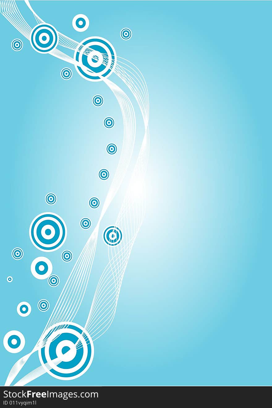 Decorative  circle on blue background. Decorative  circle on blue background