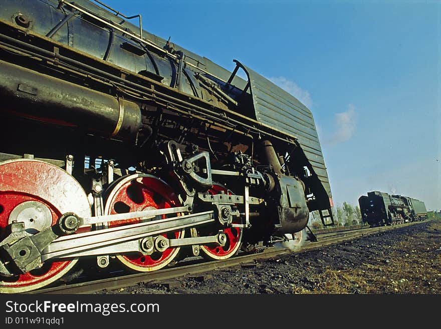 Steam train on chifeng railroad, neimenggu, china