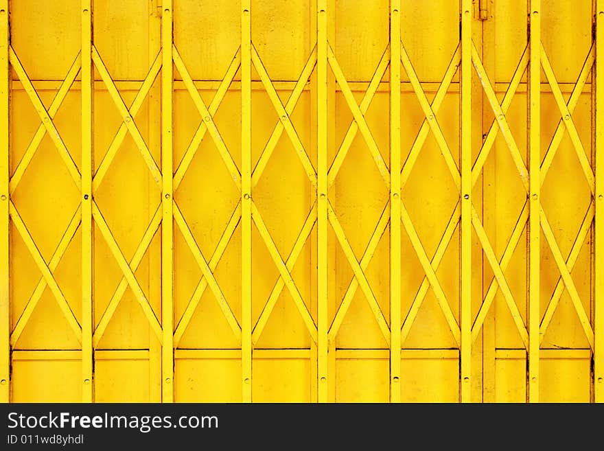 Yellow grille (iron gate) as whole background.