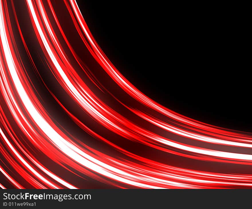 An abstract background consisting of red light flowing across a black background. An abstract background consisting of red light flowing across a black background.