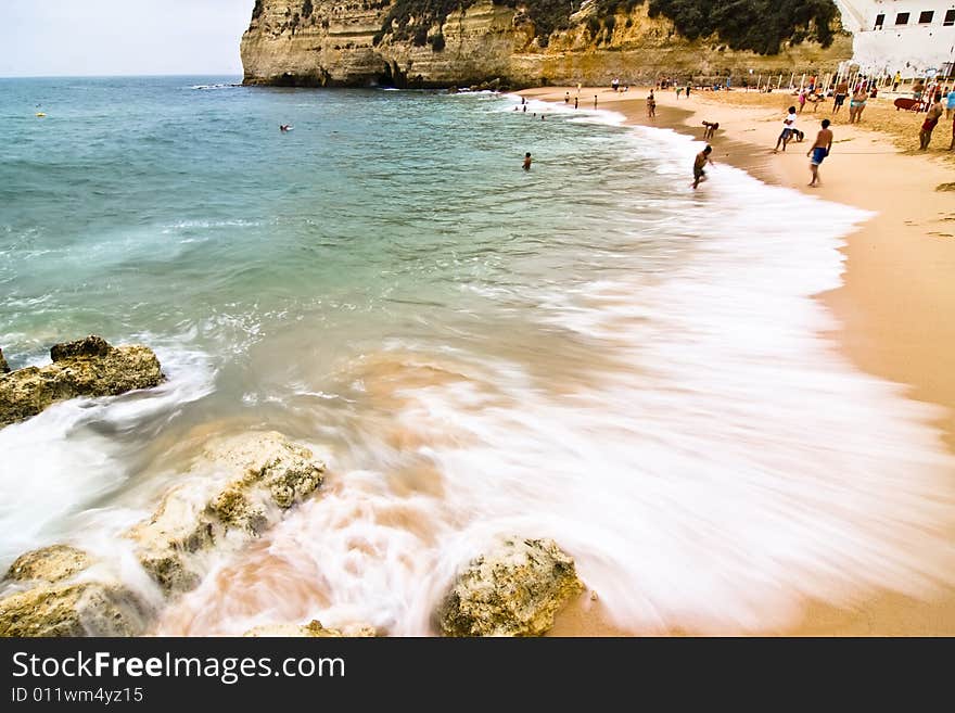 Long exposure at Carvoeiro beach, south of Portugal.