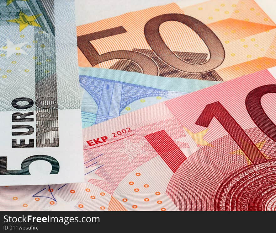 Abstract photograph of Euro Banknotes for backgrounds