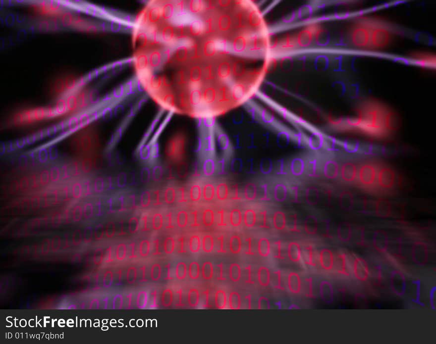 Plasma abstract image overlaid with digital numbers. Plasma abstract image overlaid with digital numbers