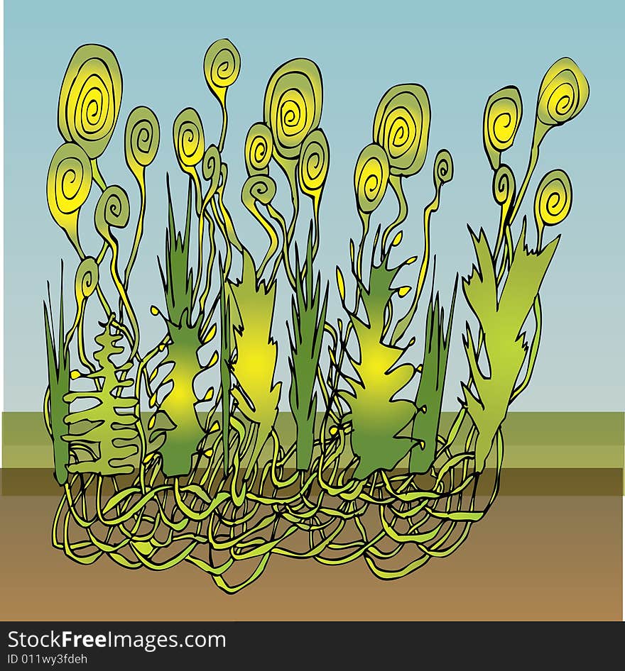 A fully scalable vector illustration of spiral lolly pop plants.