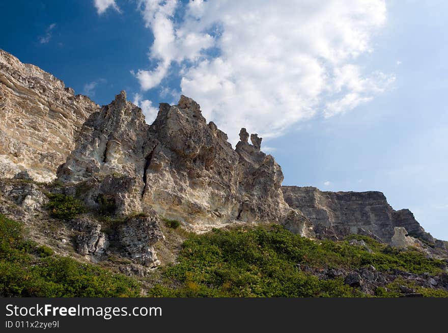 Sandstone cliffs at the sea coast, Crimea