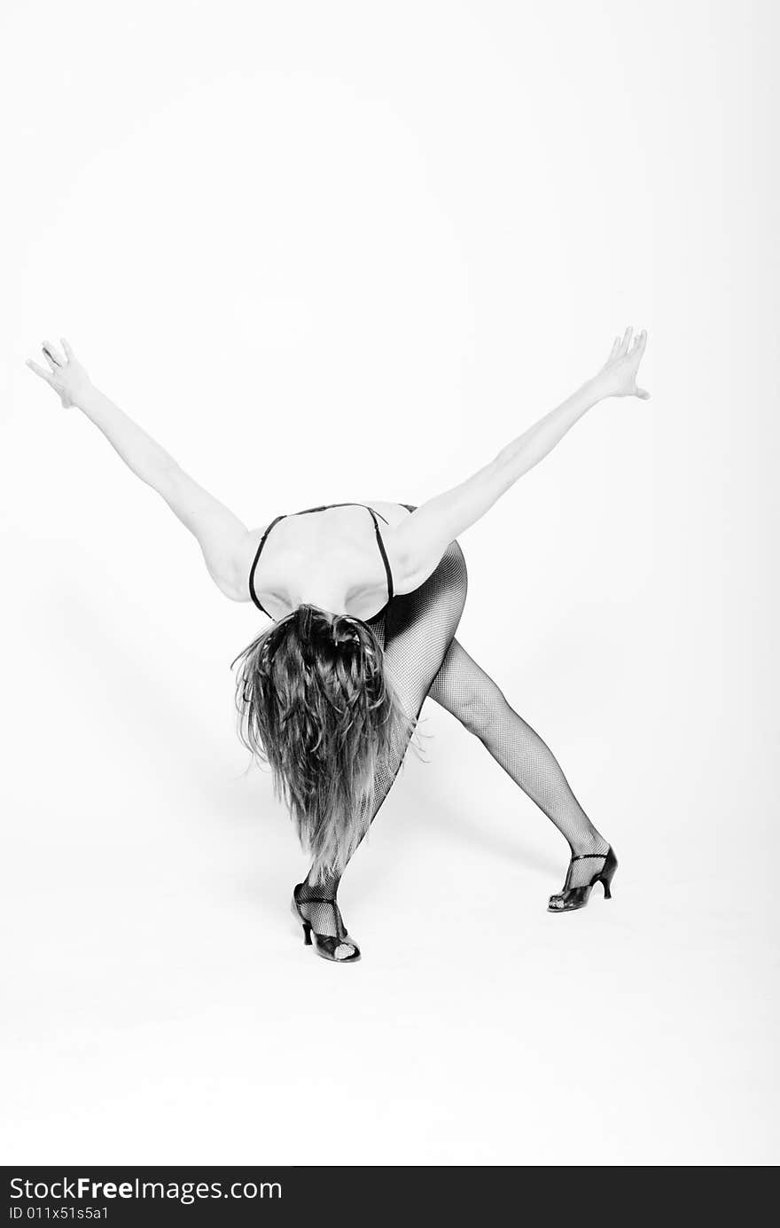 A female dancer, photographed in the studio.