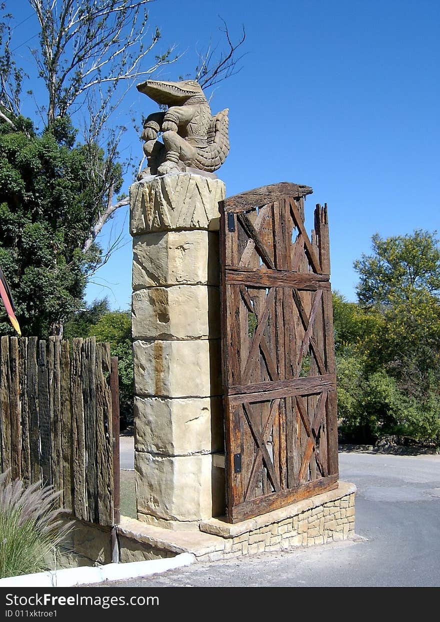 Entrance gate to Safari Park in Outshoorn, South South Africa. Entrance gate to Safari Park in Outshoorn, South South Africa