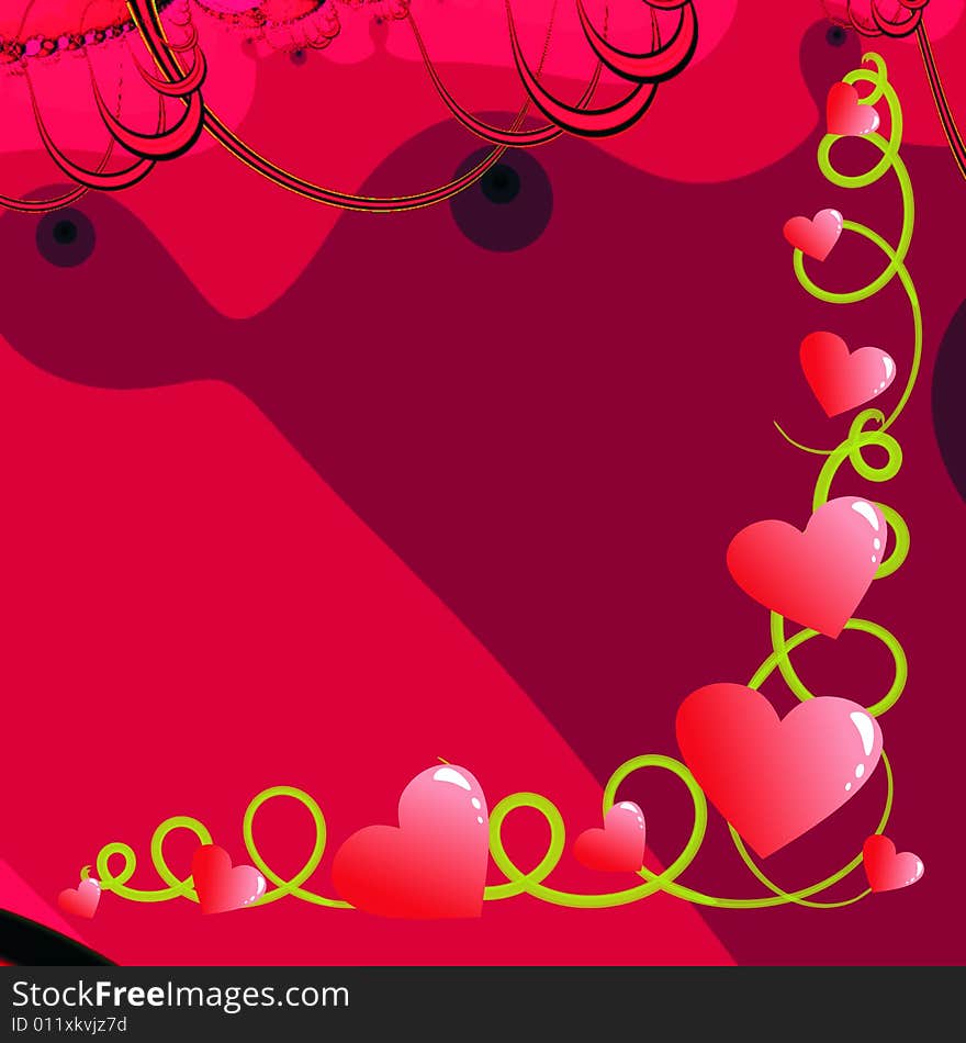 Illustration of background with hearts