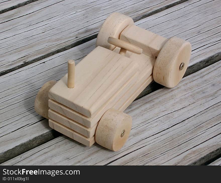 Wooden toy open tractor