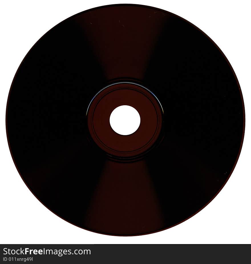 Black compact disk isolated on white background