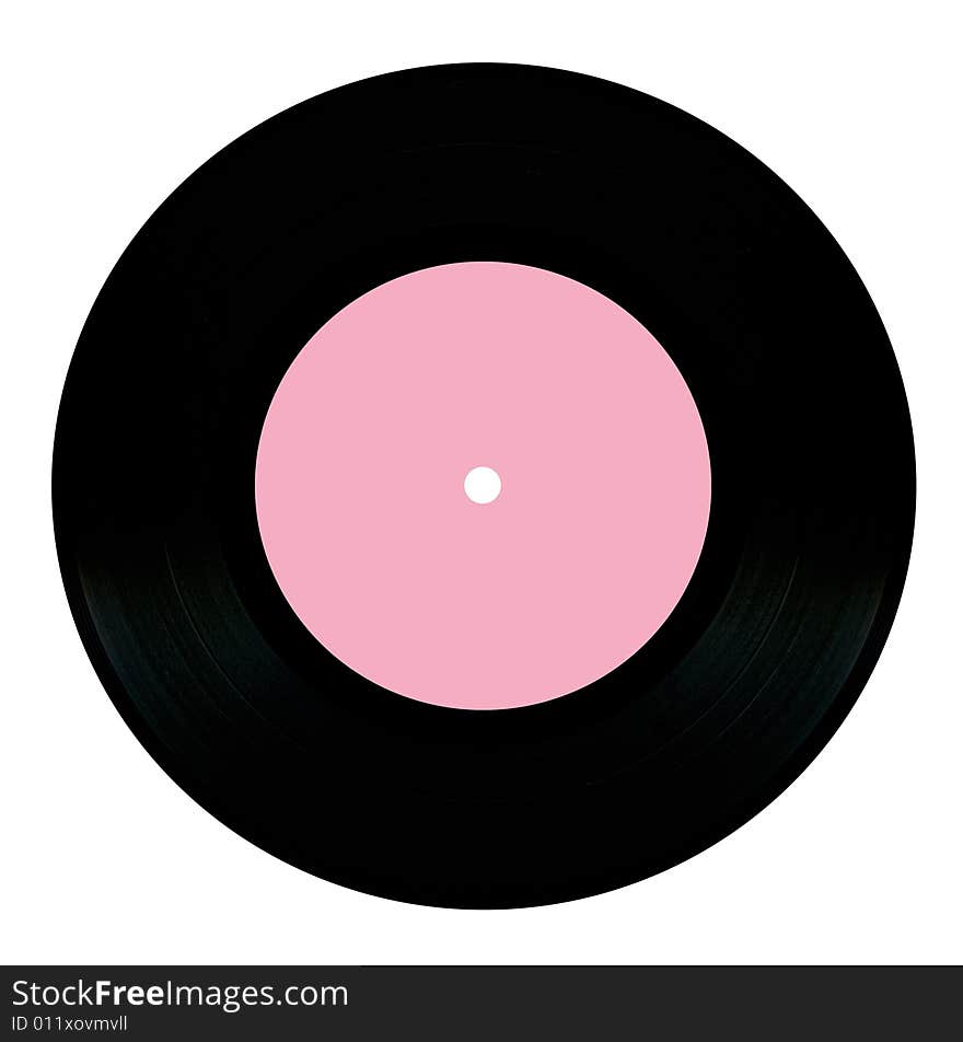 Vintage vinyl record isolated on white