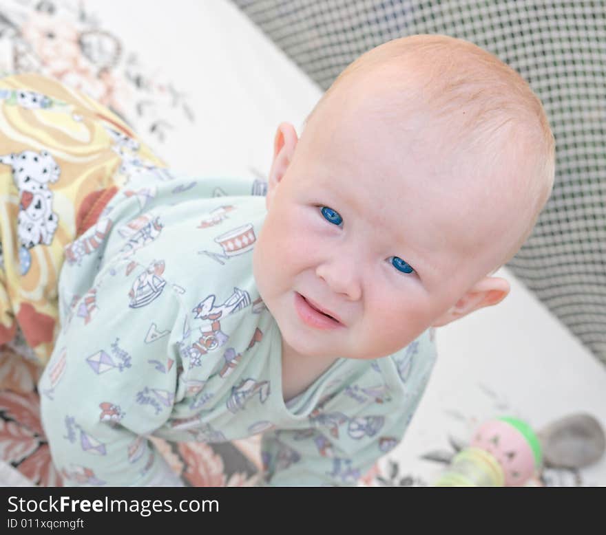 The little white child with blue eyes