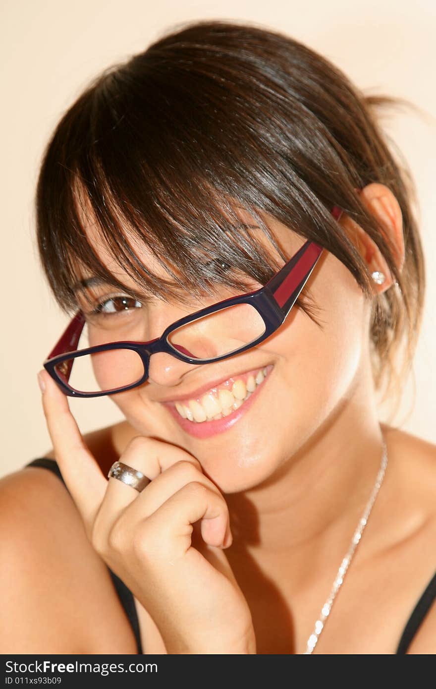 Young woman on white background. Young woman on white background