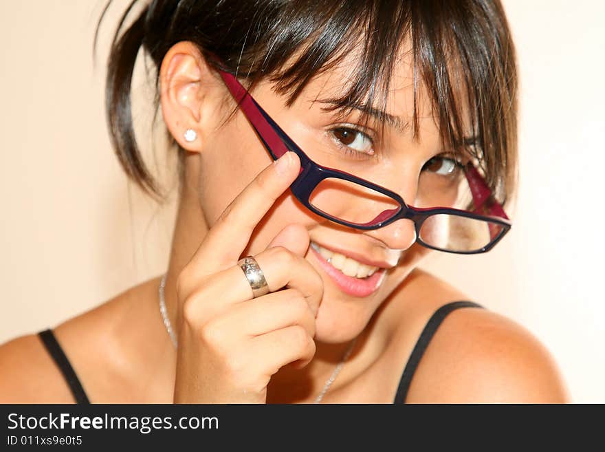 Young woman on white background. Young woman on white background