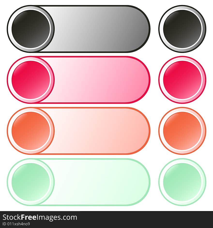 Set of beautiful round buttons. Vector