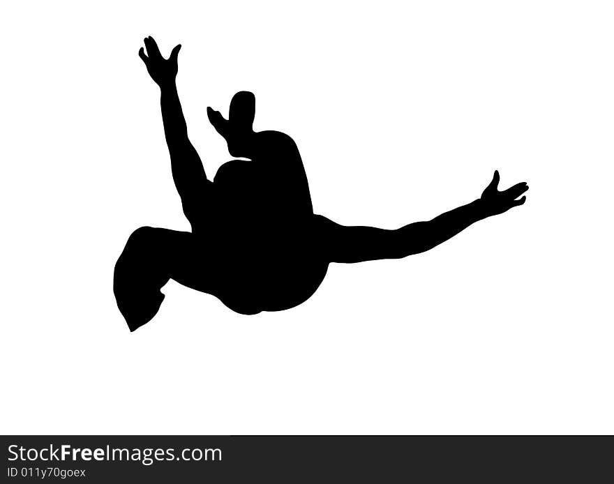 Illustration silhouette of street dancer on white background. Illustration silhouette of street dancer on white background