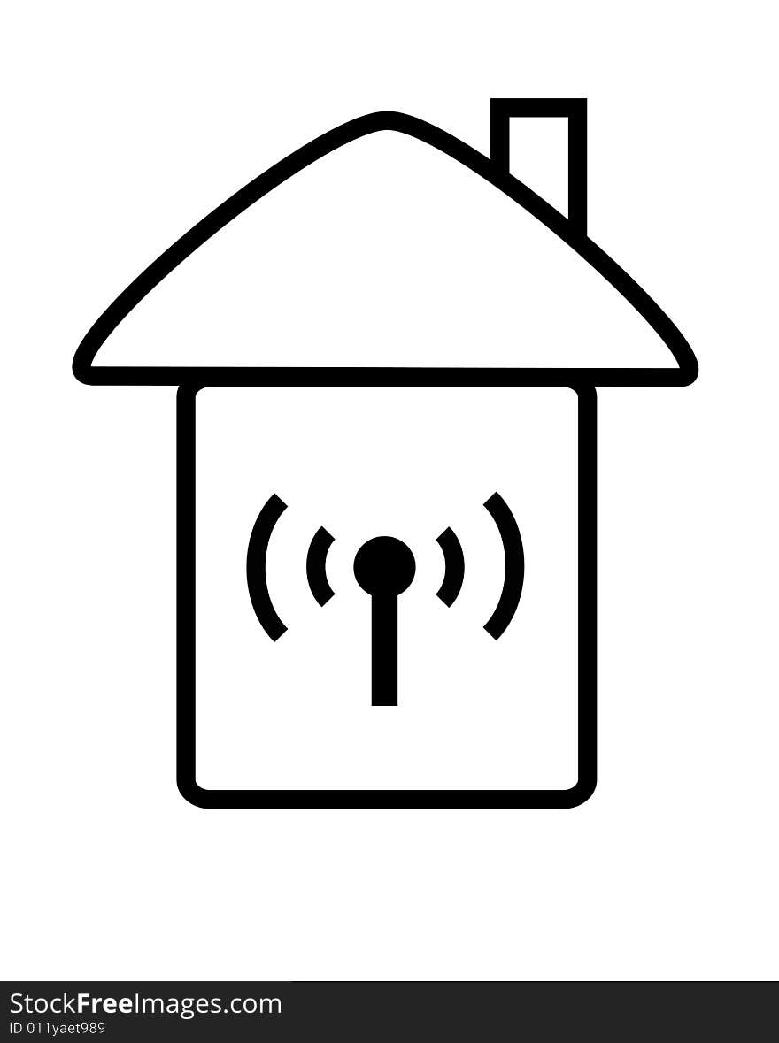 Logo of wireless with house