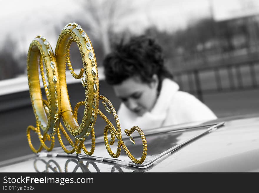 Wedding car decoration rings